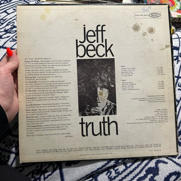 Vintage Jeff Beck Vinyl Record - Picture 7 of 7